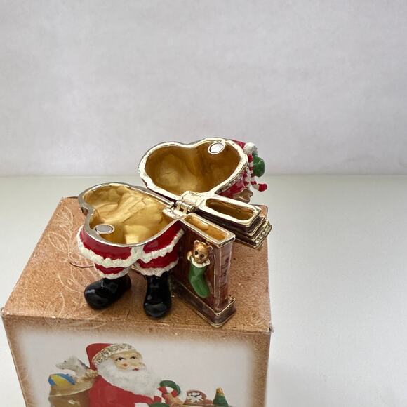 Jeweled Collection Santa Claus Figurine Hinged Trinket Decorative Box 4" H NEW - Picture 6 of 11